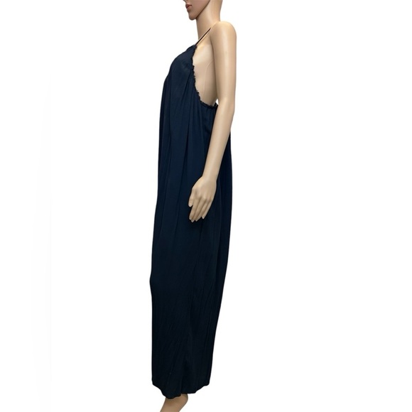 Wishlist Camisole Wide Leg Spaghetti Strap Jumpsuit Navy Blue Women’s Size L - Picture 5 of 13